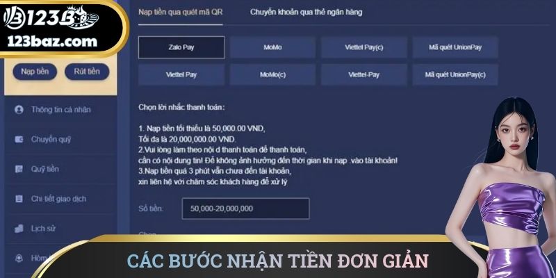 Các bước rút tiền đơn giản